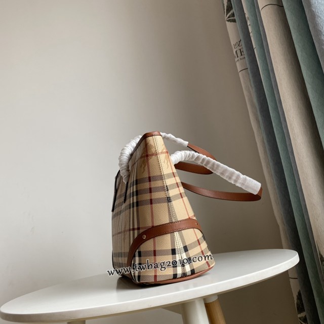 Burberry專門店新款中古款托特購物袋 巴寶莉戰馬格子手提購物包 yxb1039